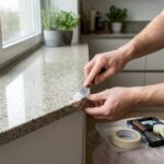 Parapety z konglomeratu w nowoczesnym wnętrzu – realizacja MSG GRANIT